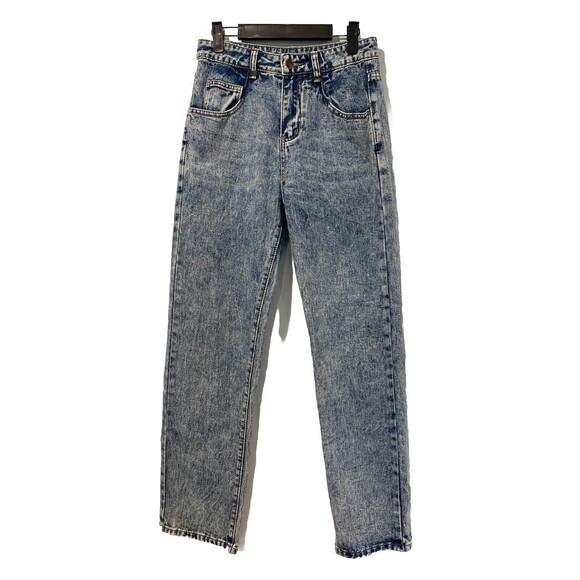 Zaful Mom Jeans Womens 4 Acid Wash Straight Leg 90s Denim High Rise Concert - Picture 1 of 7